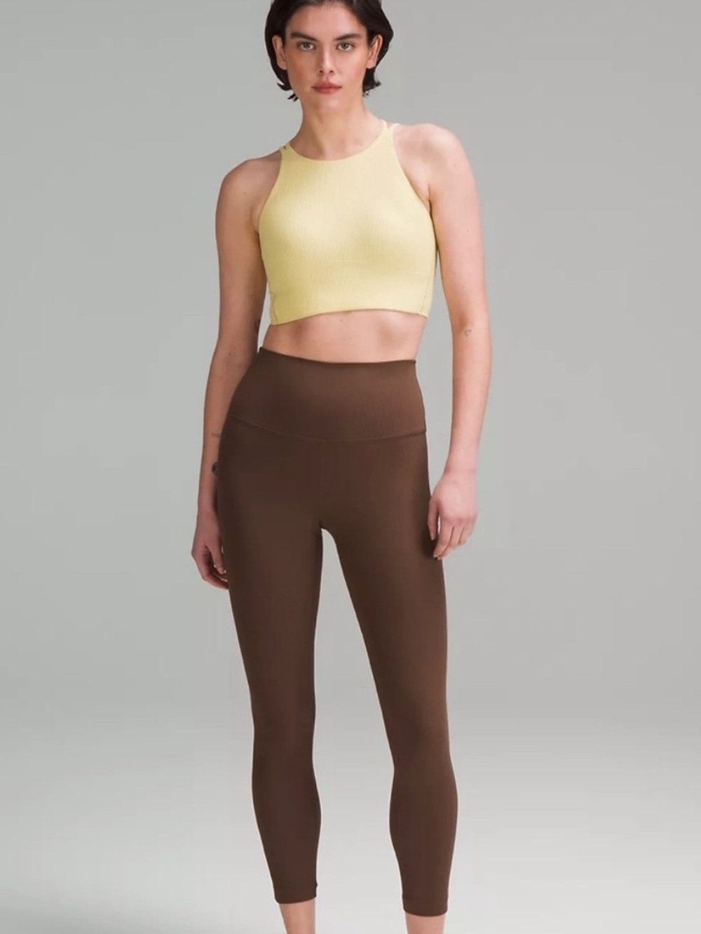 Lululemon Dark Brown Align High Rise Ribbed Leggings Tights 28" Size 6 - Picture 3 of 9